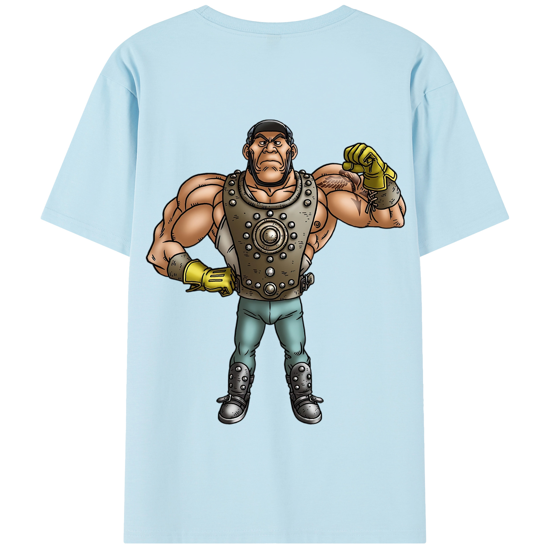 （画像用） ドラゴンクエスト Doragon Kuesuto Dragon Quest 綿100％半袖Tシャツ（背面プリント）